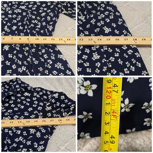 Bb Dakota By Steve Madden XS Navy Floral Maxi Dress 100% Polyester Short‎ Sleeve - Picture 6 of 8